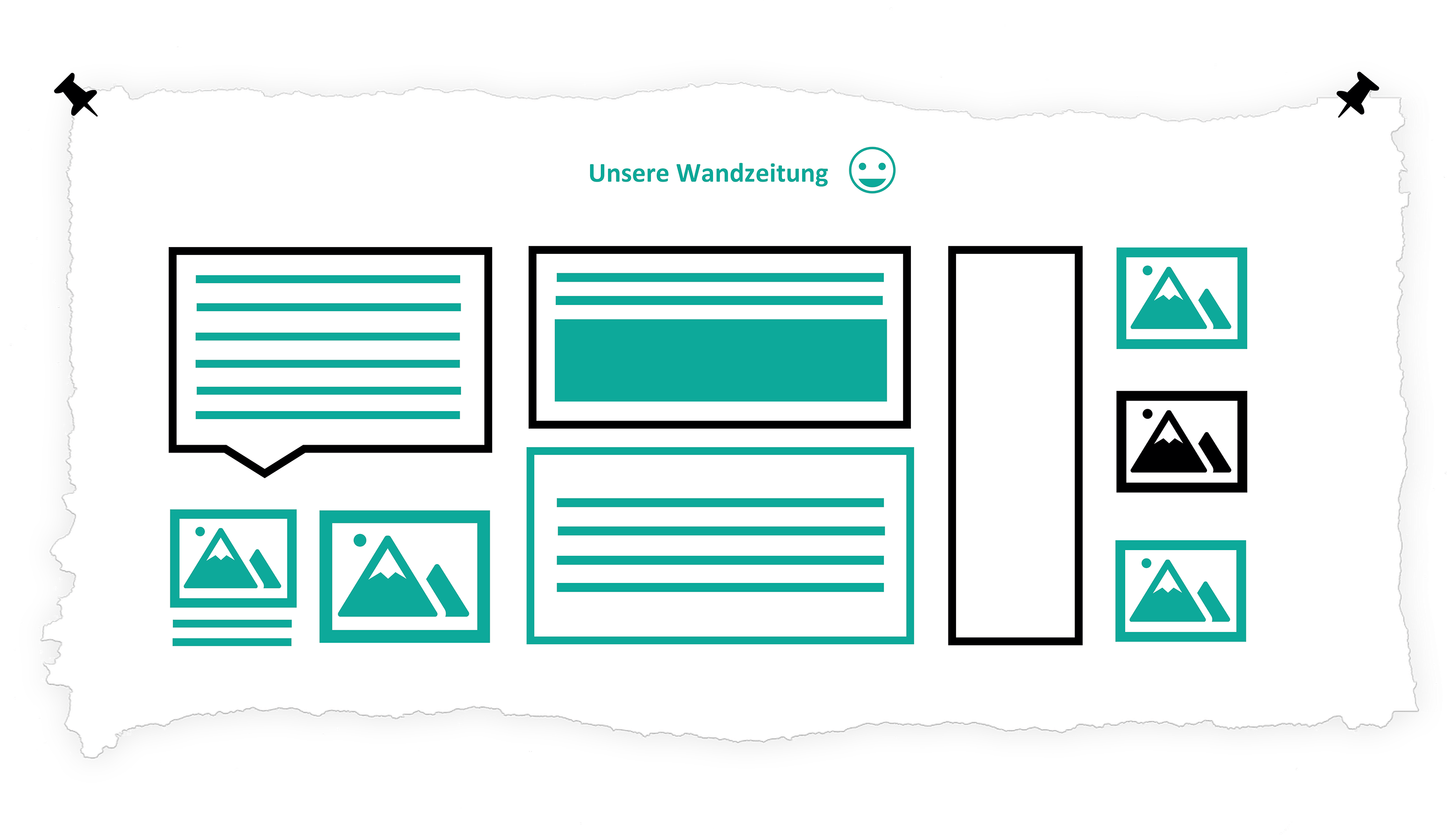 Abgebildet ist beispielhaft eine grafische Darstellung einer Wandzeitung. 